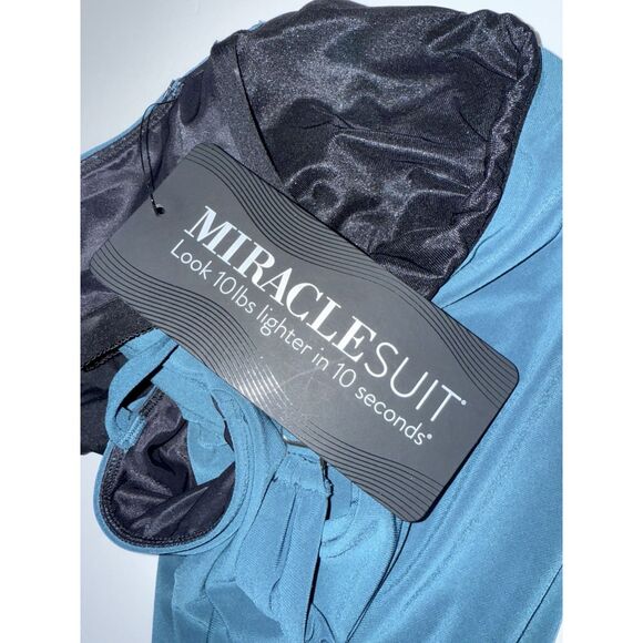 Miraclesuit Razzle Dazzle Asymmetrical Drape Tankini Top/Bottom 2 Pc Swimsuit 8 - Picture 7 of 16